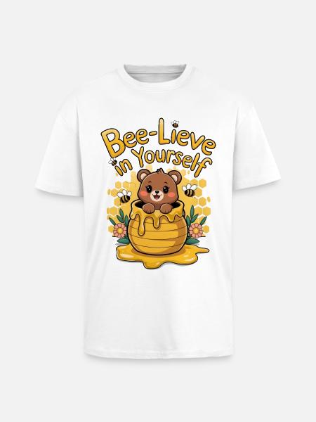 Croyez en vous-même - T-shirt unisexe oversize épais - blanc