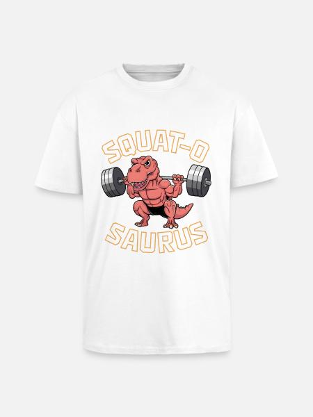 Squat-O Saurus - Unisex Oversized Heavyweight T-shirt - white