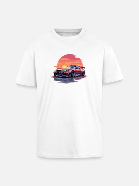 Skyline Sunset - Unisex Oversized Heavyweight T-shirt - white