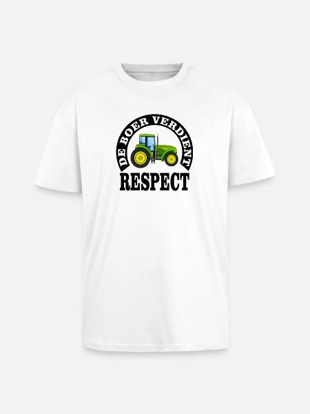 Farmers deserve respect - Unisex Oversized Heavyweight T-shirt - white