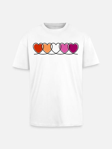 Lesbe lesbisch Herzen - Oversized Heavyweight Unisex T-Shirt - Weiß