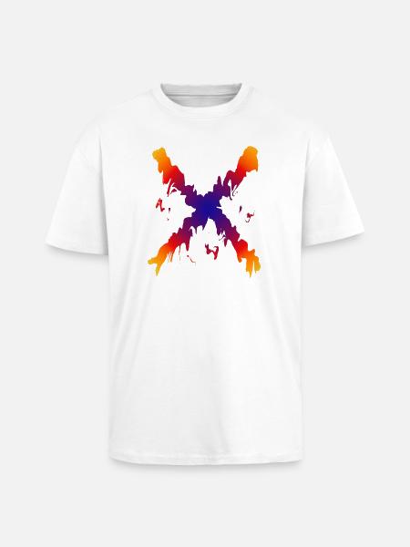 Regenbogen X Farbfluss Muster - Oversized Heavyweight Unisex T-Shirt - Weiß