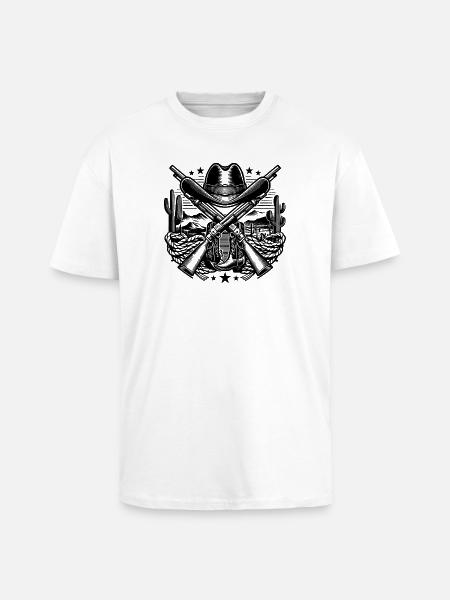 Western Logo 2 - Oversized Heavyweight Unisex T-Shirt - Weiß