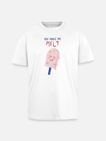 you make me melt icecream - Unisex Oversized Heavyweight T-shirt - white