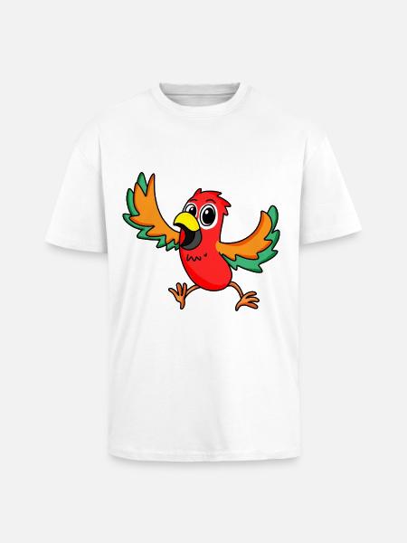 perroquet - T-shirt unisexe oversize épais - blanc