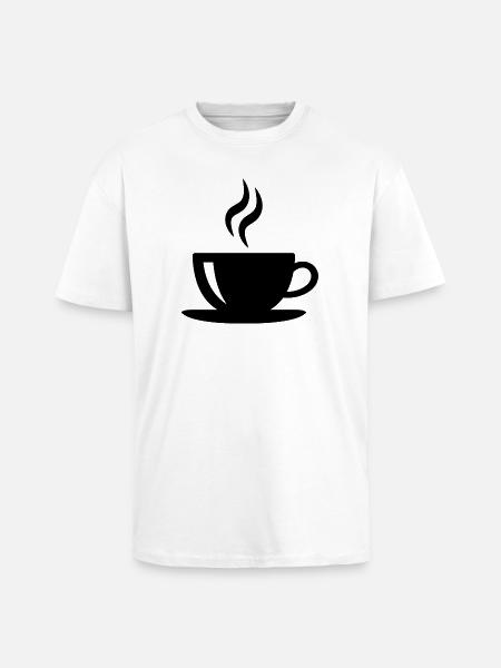Kaffeetasse - Oversized Heavyweight Unisex T-Shirt - Weiß