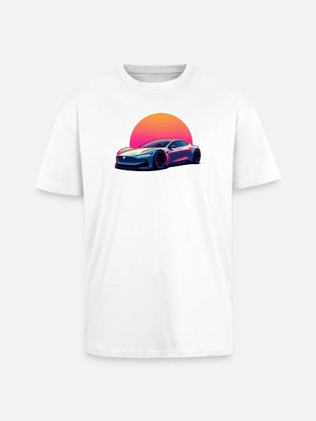 Electric Wave - Unisex Oversized Heavyweight T-shirt - white