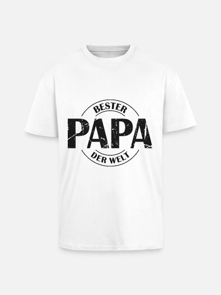 Bester Papa der Welt - Oversized Heavyweight Unisex T-Shirt - Weiß