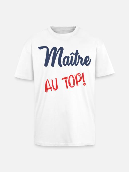 MASTER AT THE TOP - Unisex Oversized Heavyweight T-shirt - white