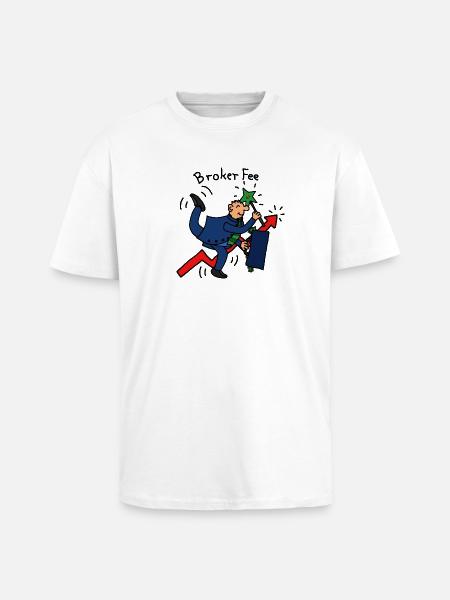 Broker Fee - Oversized Heavyweight Unisex T-Shirt - Weiß