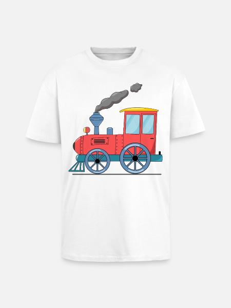 Children's train railway pink - Unisex Oversized Heavyweight T-shirt - white
