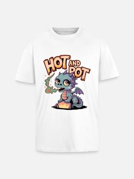 Chaud et pourri - T-shirt unisexe oversize épais - blanc