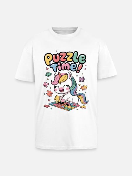 Puzzle Time! - Unisex Oversized Heavyweight T-shirt - white