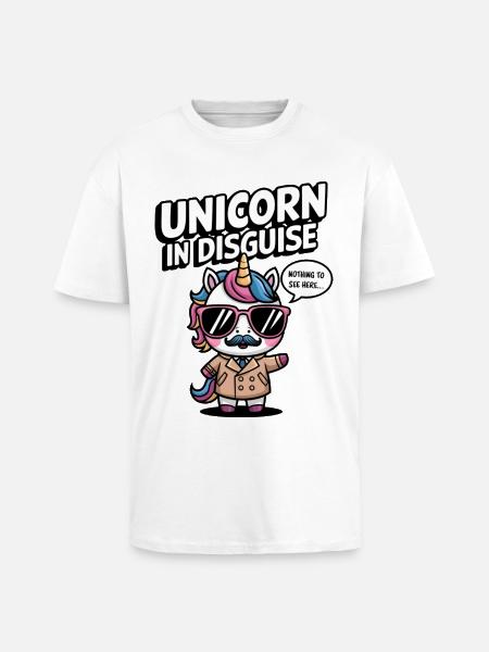 Unverkleidetes Einhorn - Oversized Heavyweight Unisex T-Shirt - Weiß