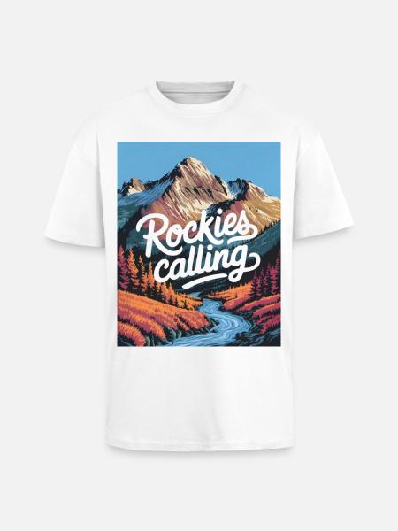 Rockies Calling - Unisex Oversized Heavyweight T-shirt - white