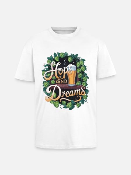 Hops And Dreams - Unisex Oversized Heavyweight T-shirt - white