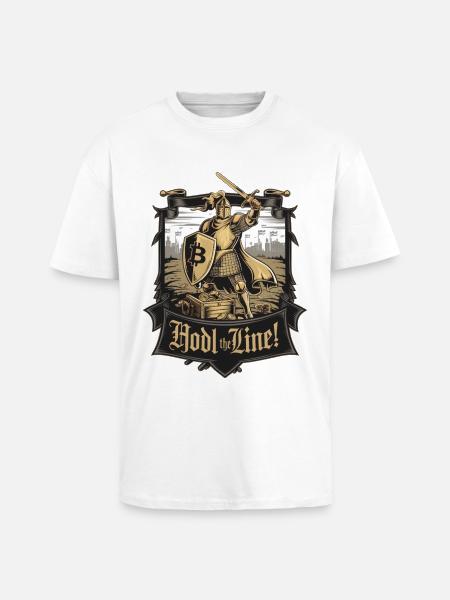 Hodl The Line! - Unisex Oversized Heavyweight T-shirt - white