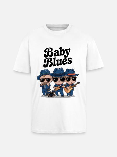Baby Blues - T-shirt unisexe oversize épais - blanc