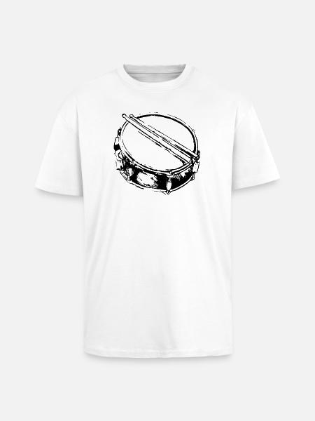 Snare - Drum - Percussion - Music - Unisex Oversized Heavyweight T-shirt - white