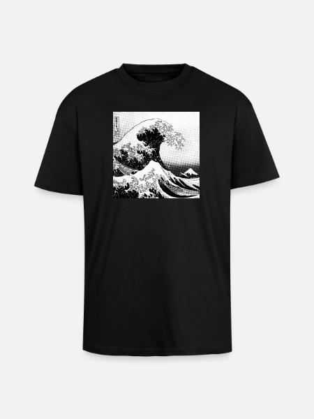 Japanese wave Kanagawa Style bd - Unisex Oversized Heavyweight T-shirt - black