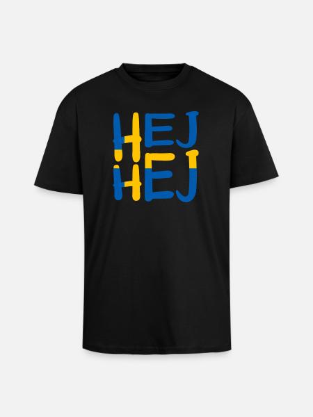 HEJ HEJ SWEDEN - Unisex Oversized Heavyweight T-shirt - black