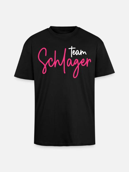 Team Schlager - Oversized Heavyweight Unisex T-Shirt - Schwarz