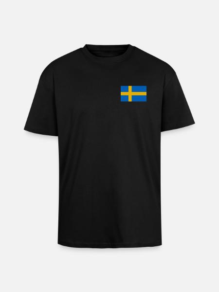 Schweden Flagge - Oversized Heavyweight Unisex T-Shirt - Schwarz