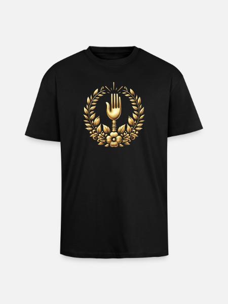 Gourmet Fork Logo - Unisex Oversized Heavyweight T-shirt - black