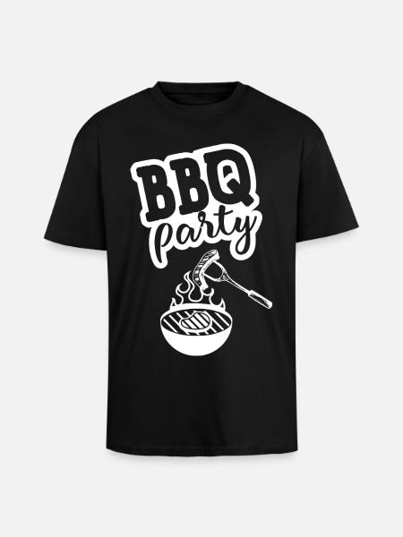 BBQ PARTY Kitchen Apron - Unisex Oversized Heavyweight T-shirt - black