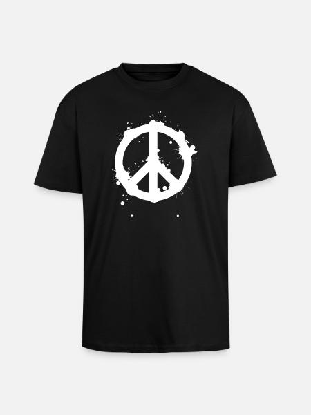 Peace Splash Guerrilla Print Style - Unisex Oversized Heavyweight T-shirt - black