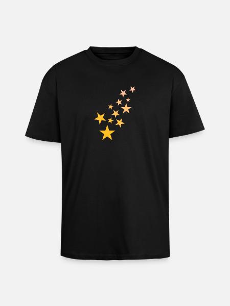 Star asterisk pattern starry sky - Unisex Oversized Heavyweight T-shirt - black