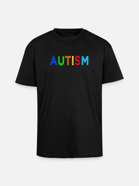 Arc-en-Ciel Autisme: Message d’Espoir - T-shirt unisexe oversize épais - noir