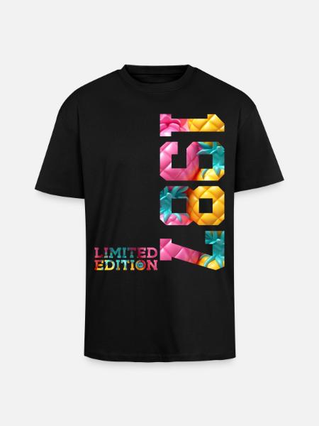 39TH BIRTHDAY LIMITED EDITION 1987 - Unisex Oversized Heavyweight T-shirt - black