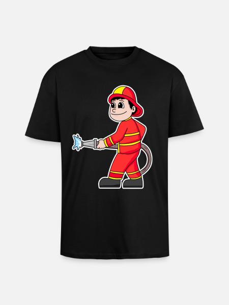 Firefighter - Unisex Oversized Heavyweight T-shirt - black