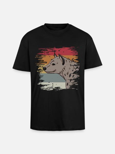 Hyäne - Oversized Heavyweight Unisex T-Shirt - Schwarz