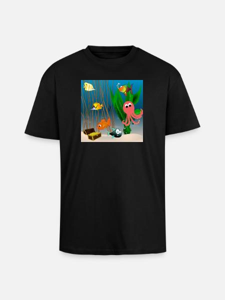 Marine life - Unisex Oversized Heavyweight T-shirt - black