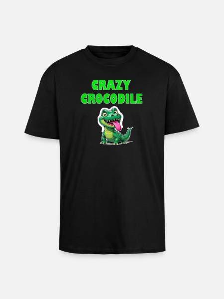 Crazy Crocodile - Unisex Oversized Heavyweight T-shirt - black