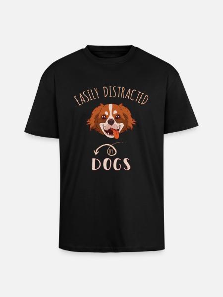 Easily Distracted By Dogs - Unisex Oversized Heavyweight T-shirt - black