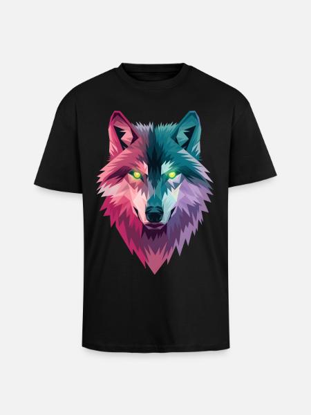 Loup - T-shirt unisexe oversize épais - noir