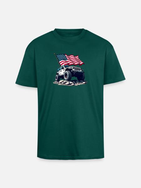 American Off-Road - Unisex Oversized Heavyweight T-shirt - hunter green