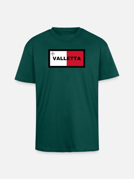 La Valette à Malte Drapeau - T-shirt unisexe oversize épais - hunter green