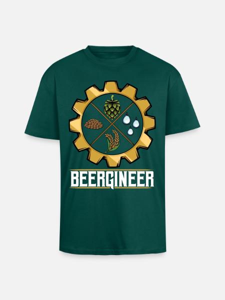 Beergineer Brau-Gear Emblem - Unisex Oversized Heavyweight T-shirt - hunter green