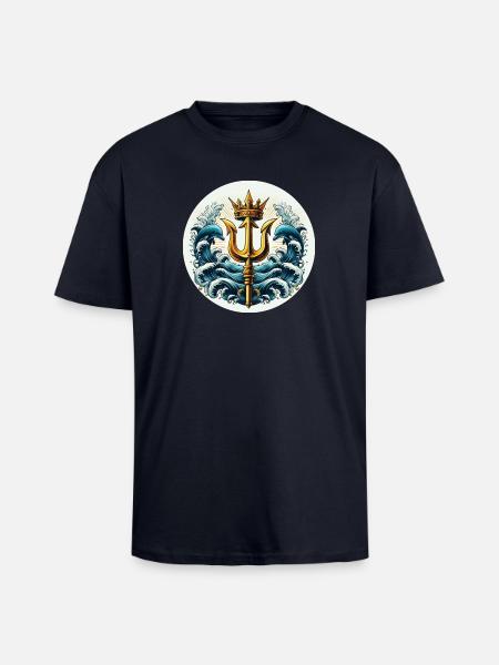 Trident Symbol - Unisex Oversized Heavyweight T-shirt - french navy
