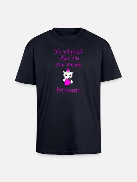 Prinzessin - Oversized Heavyweight Unisex T-Shirt - French Navy