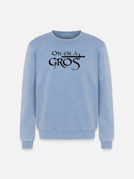 On en a gros - Sweatshirt unisexe Premium acid-wash en coton - bleu délavé acide