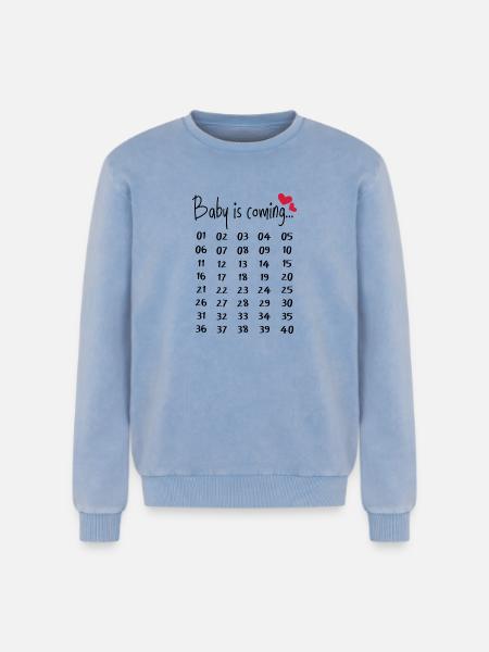 Sjov graviditet gravid gave forældre - Unisex Premium sweatshirt acid wash - blå syrevasket