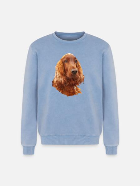 Irish Setter Red - Relaxed Unisex Premium Acid-Washed Sweatshirt - Blau Acid Wash