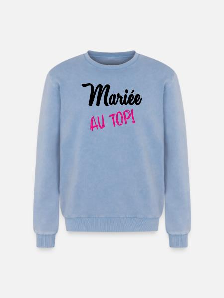 MARRIAGE - Relaxed Unisex Premium Acid Washed Sweatshirt - acid washed blue