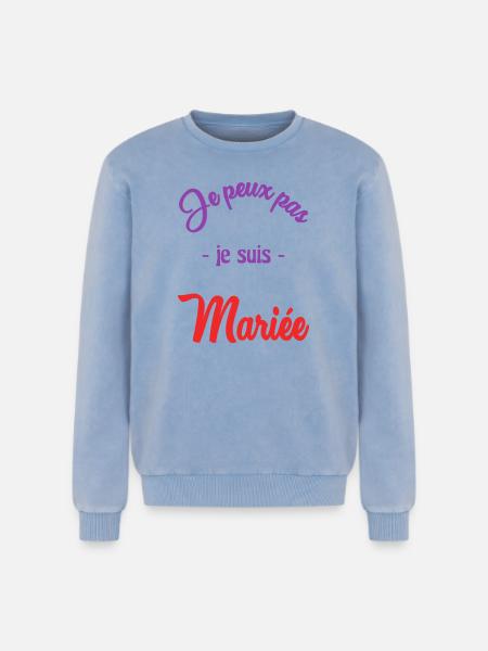 MARIEE. FUTURE MARIEE - Sweatshirt unisexe Premium acid-wash en coton - bleu délavé acide