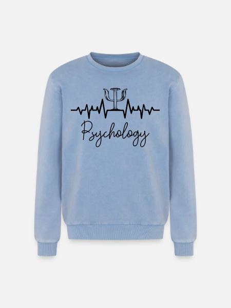psychologue - Sweatshirt unisexe Premium acid-wash en coton - bleu délavé acide